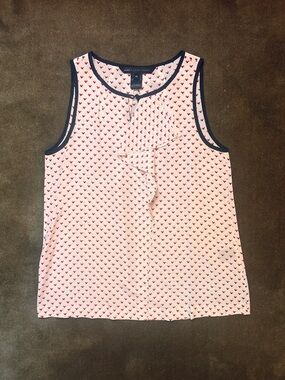 Marc Jacobs Pink Heart-Print Sleeveless Camisole with Black Trim